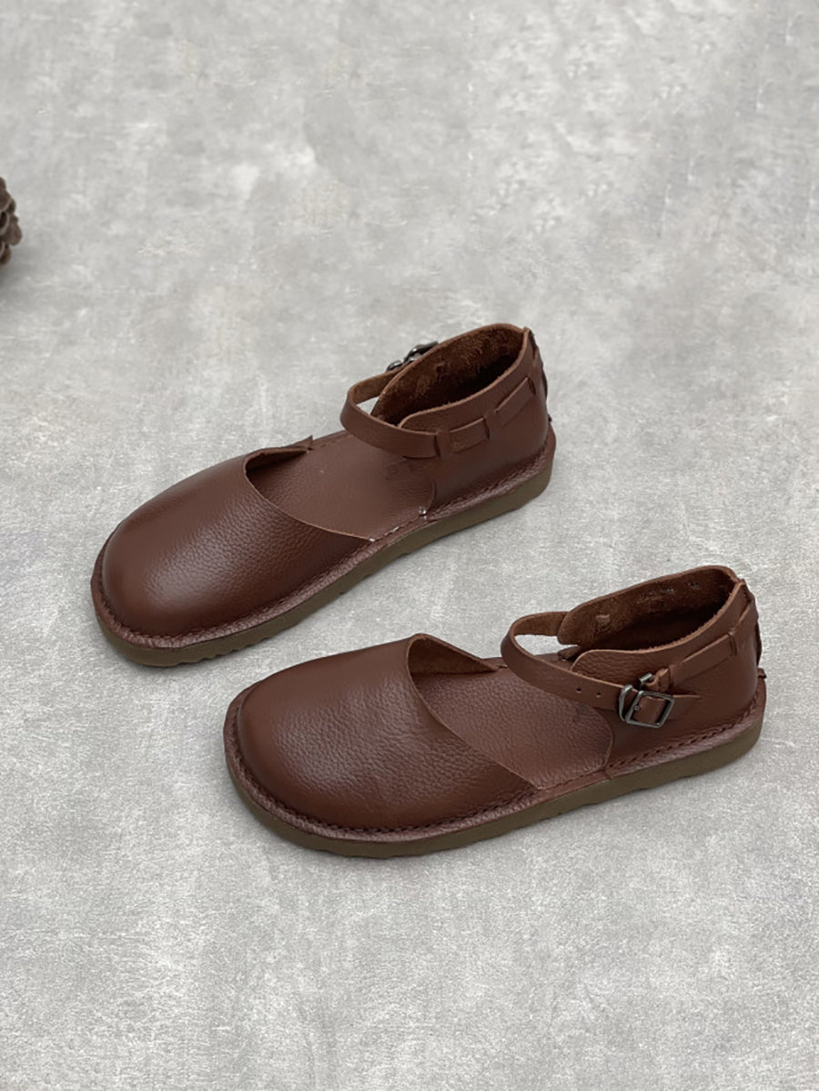 Leather Flat Genuine Sandals