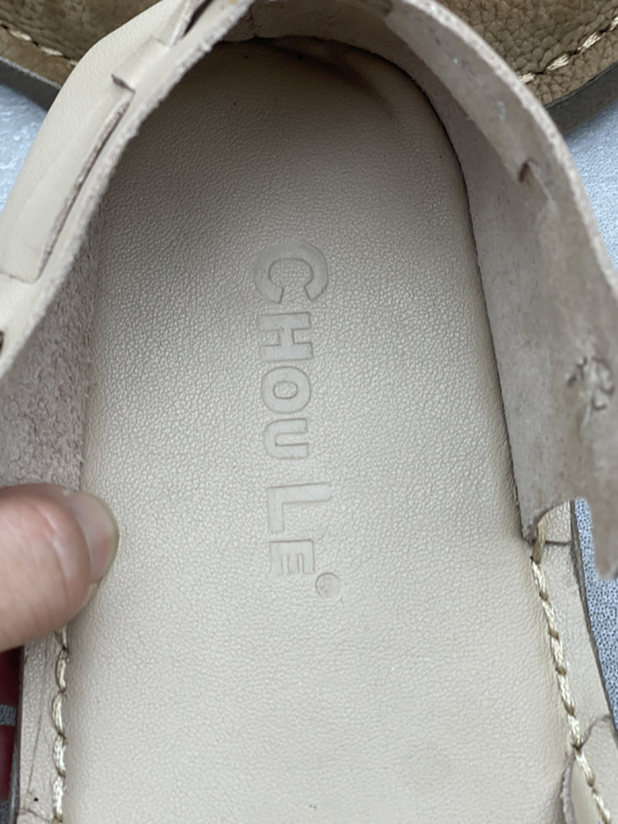 Leather Flat Genuine Sandals