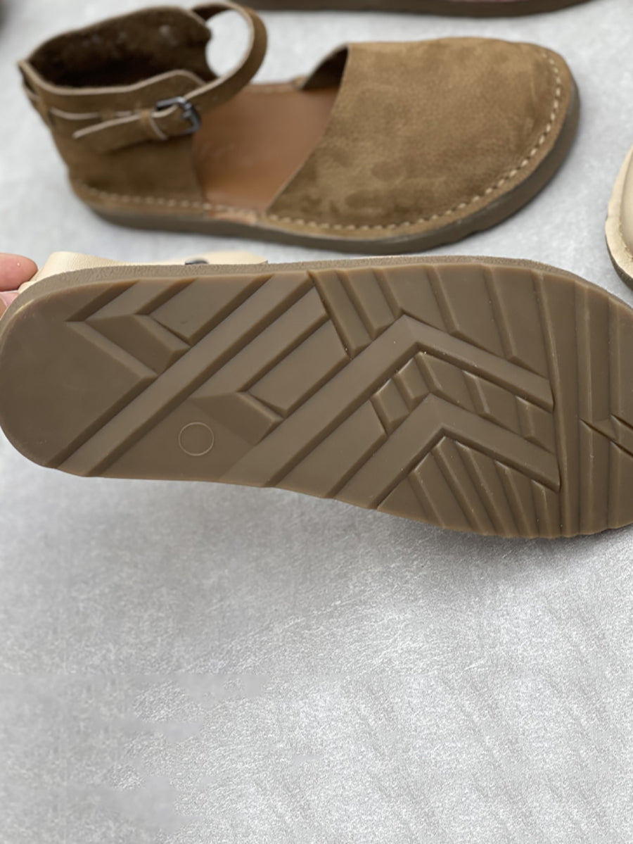 Leather Flat Genuine Sandals