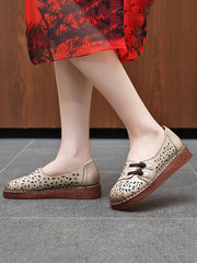 Hollow Out Shoes Low Heel Ethnic