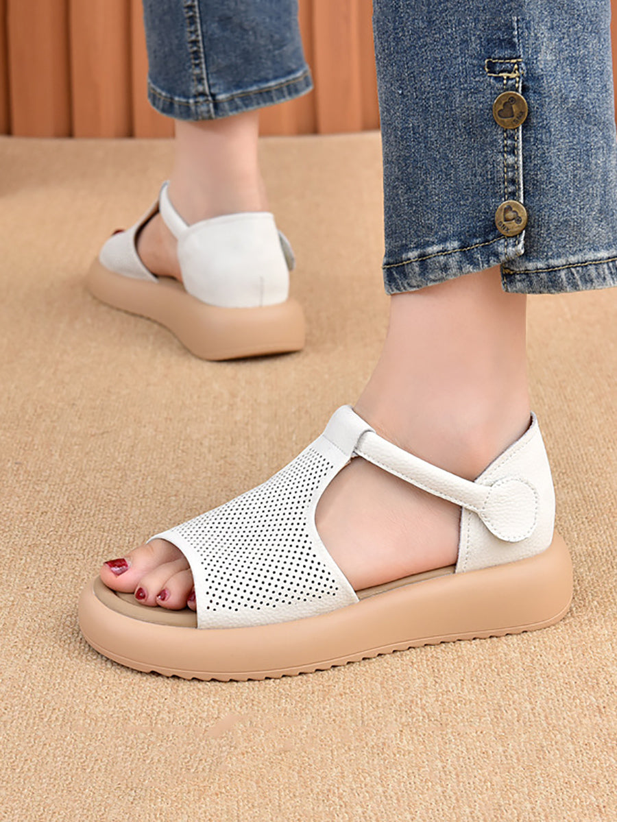 Sandals Casual Leather Platfrom