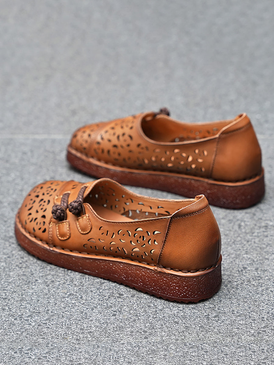 Hollow Out Shoes Low Heel Ethnic