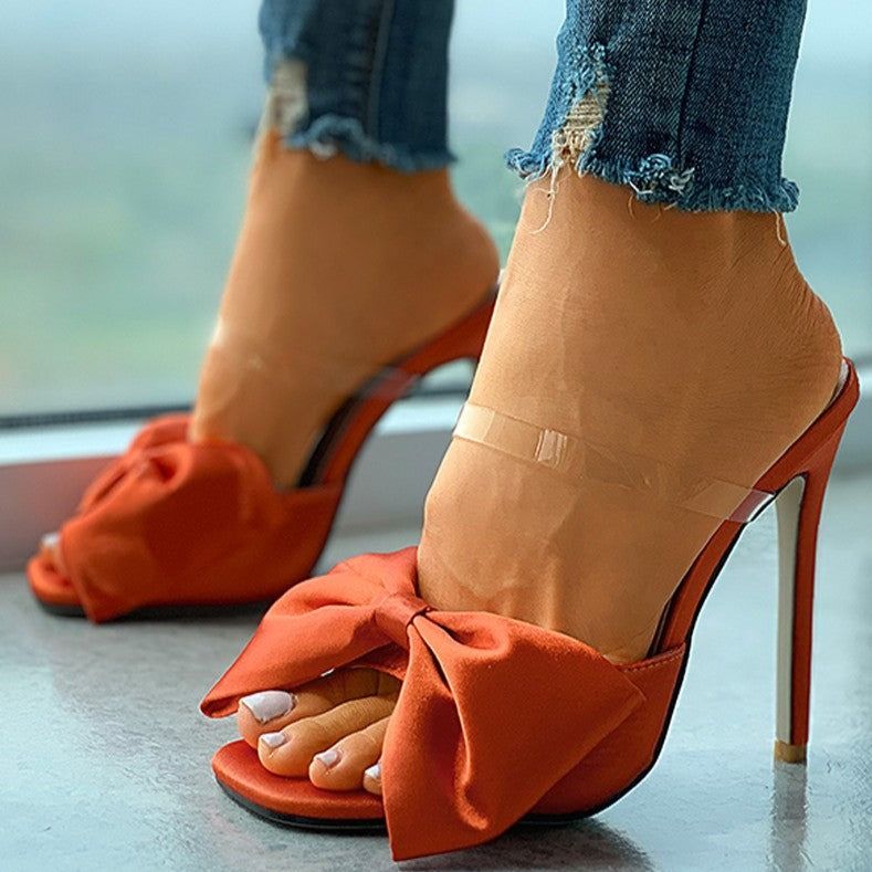 Stellar Big Bow Satin Stiletto Heels