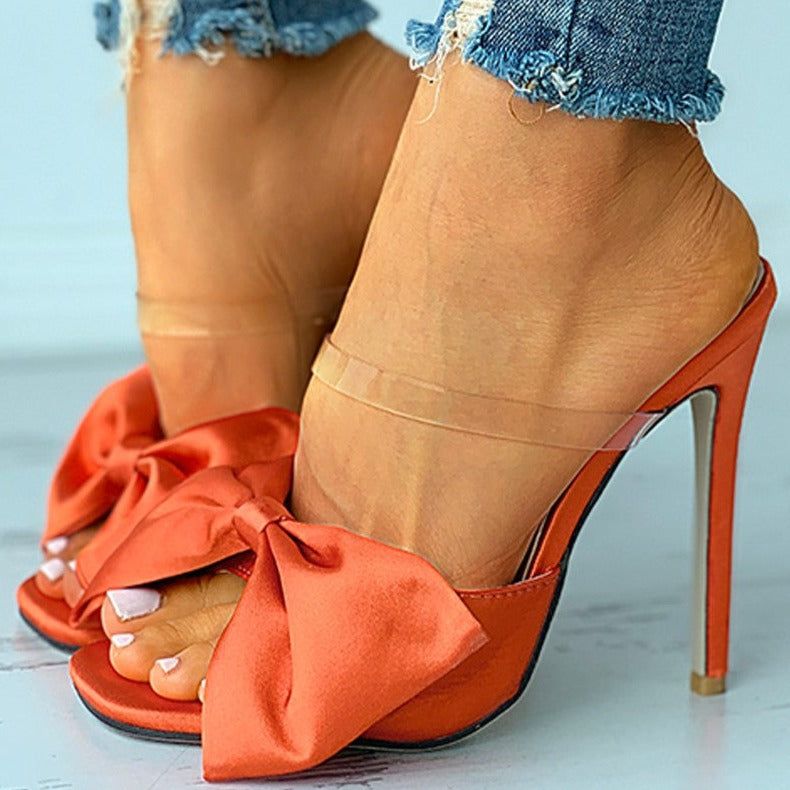 Stellar Big Bow Satin Stiletto Heels