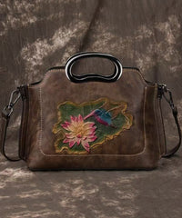 Tote Embossed Handbag Beautiful Calf Versatile Leather Red