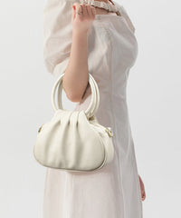 Boutique Leather Tote Calf Handbag Mulberry Wrinkled