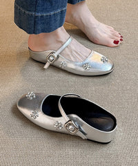 Splicing Slide Black Faux Sandals Zircon Wedge Boutique Leather