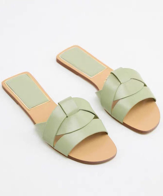 Slippers Flat Peep Toes Cross Denim Casual Toe Blue Strap