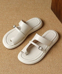 Casual Splicing Hollow Out Black Flip Flops Slide Sandals