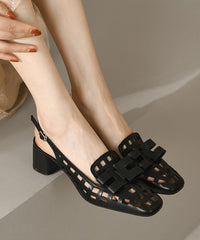 Leather Splicing Out Classy Apricot Faux Sandals Hollow