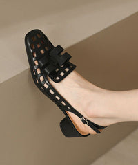 Leather Splicing Out Classy Apricot Faux Sandals Hollow