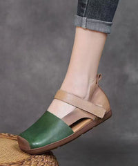 Out Splicing Sandals Leather Hollow Comfy Faux Brown Walking