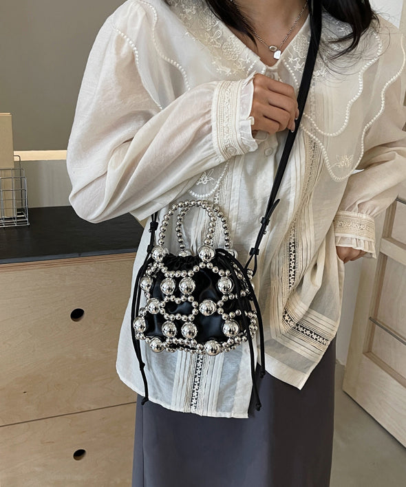 Cool Spicy Girl Silver Beaded Messenger Bag
