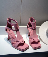 Toe Sandals Black Out High Heel Hollow Splicing Peep