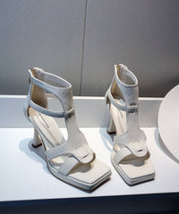 Toe Sandals Black Out High Heel Hollow Splicing Peep