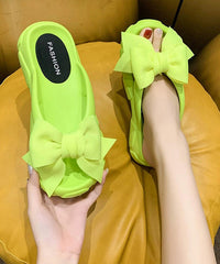 Bow Splicing Slippers Shoes Rose Peep Toe