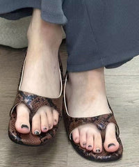 Leopard Faux Thong Leather Sandals