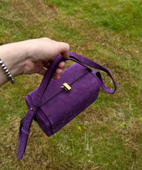 Purple Versatile Suede Bag Body French Cross