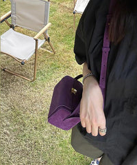 Purple Versatile Suede Bag Body French Cross