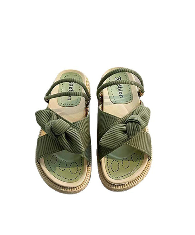 Green Platform Stylish Splicing Slide Sandals Peep Toe