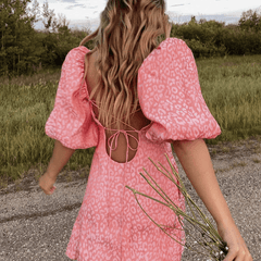 Key Of Style Puff Sleeve Mini Dress