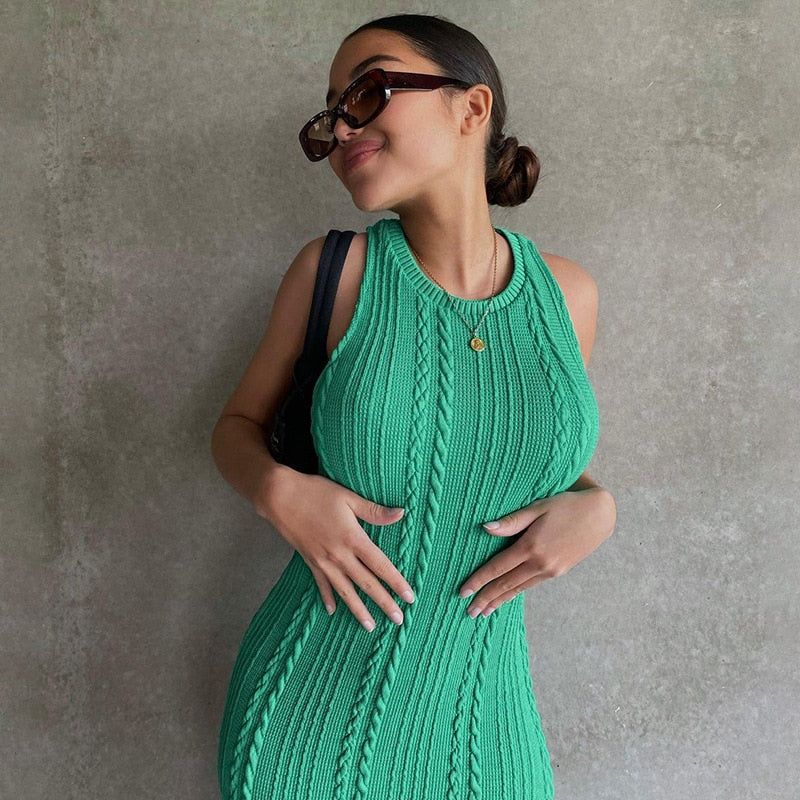 Adorabelle Mint Knitted Midi Dress