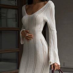 Luminara Knitted Long Sleeved Maxi Dress