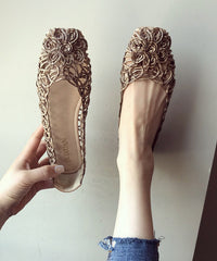 Walking Mulberry Out Sandals Leather Hollow Faux Art Splicing