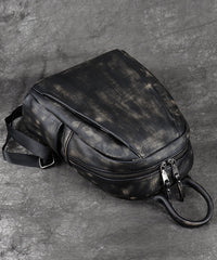 Versatile Black Backpack Capacity Calf Bag Leather Large