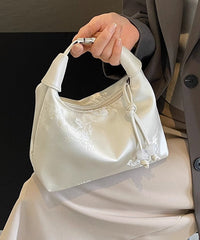 Versatile Beige Tote Embroidered Bag