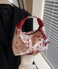 Versatile Beige Tote Embroidered Bag