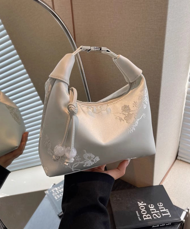 Versatile Beige Tote Embroidered Bag