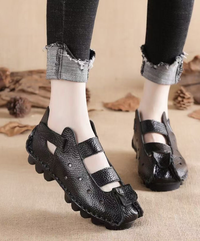 Hollow Flat Sandals Comfortable Yellow Out Splicing