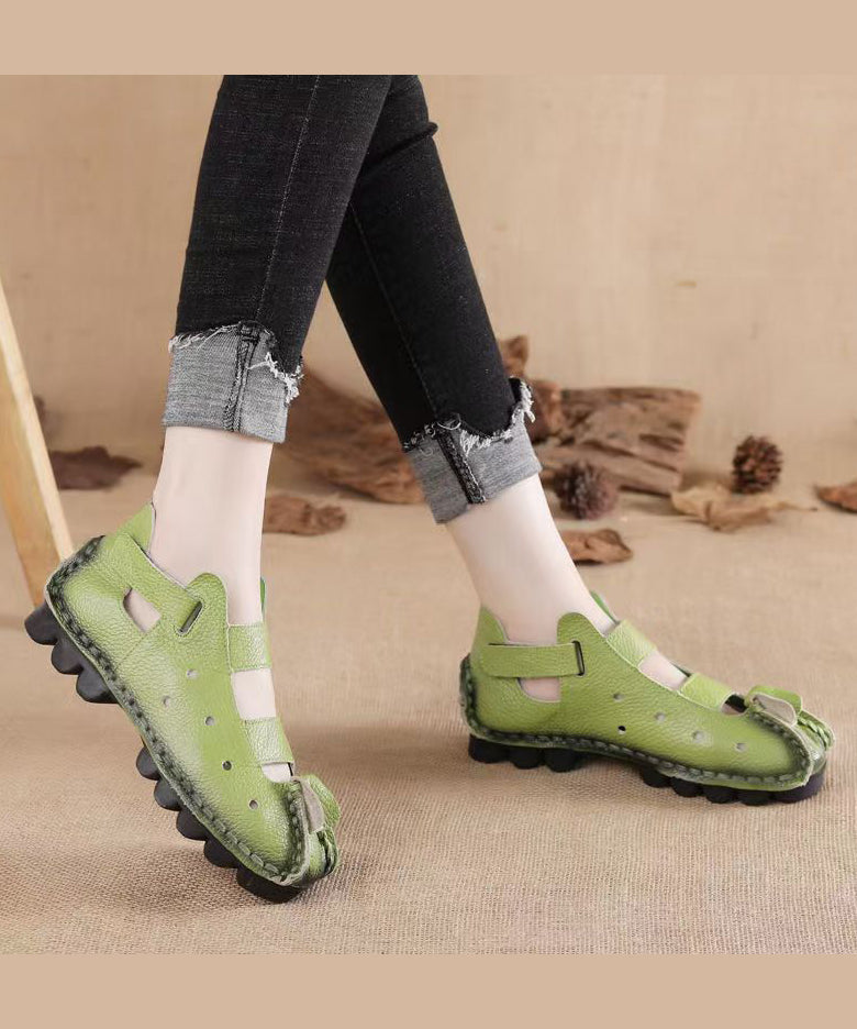 Hollow Flat Sandals Comfortable Yellow Out Splicing