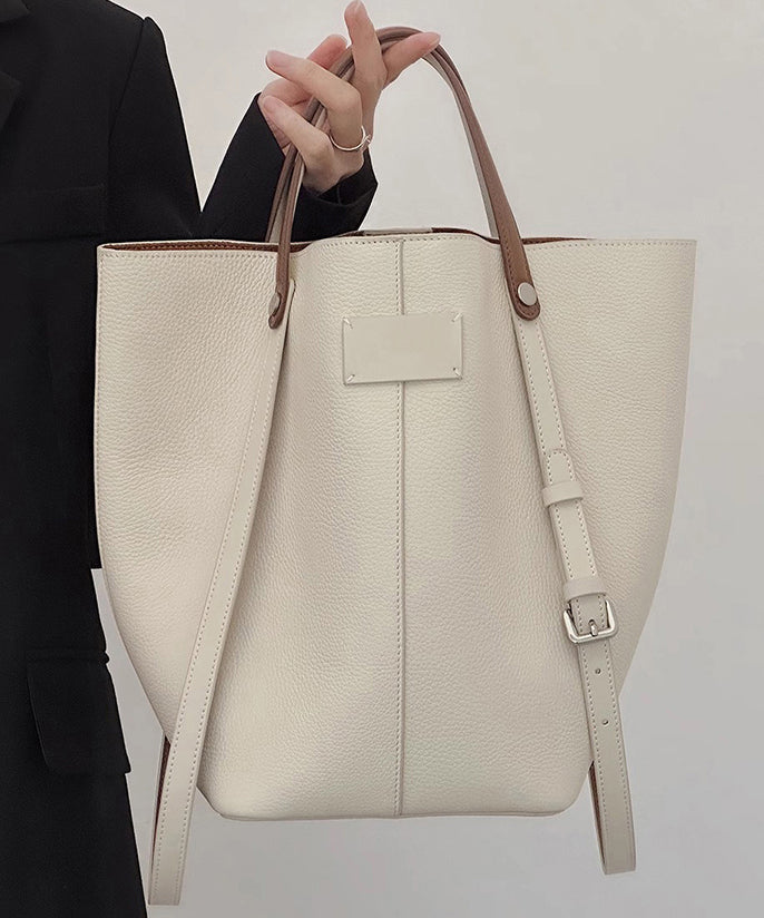 Bucket Capacity Minimalist Large Bag Beige