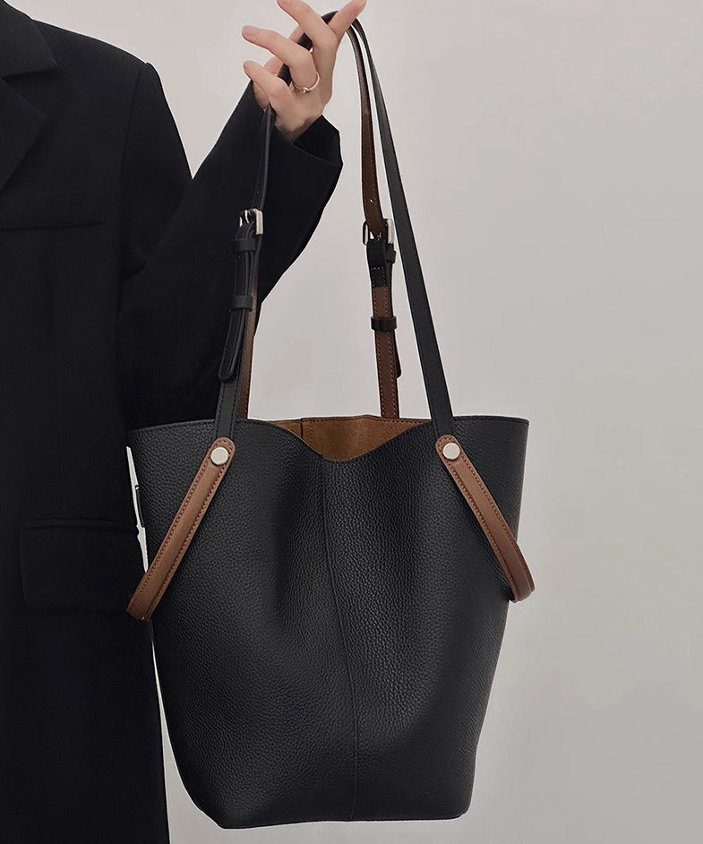 Bucket Capacity Minimalist Large Bag Beige