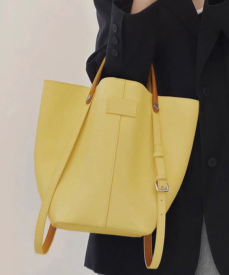 Bucket Capacity Minimalist Large Bag Beige