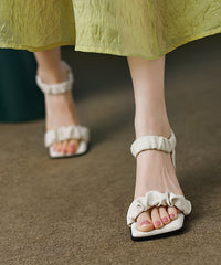Purple Square Toe High Heeled Sandals Peep Toe