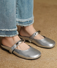Faux Sandals Splicing Slide Leather Soft Red