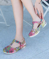 Hollow Out Print Wedge Beach Slide Sandals