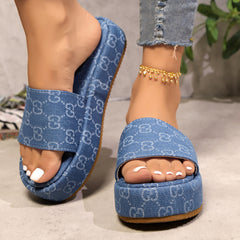 Printed Platform Thick Sole Sandals