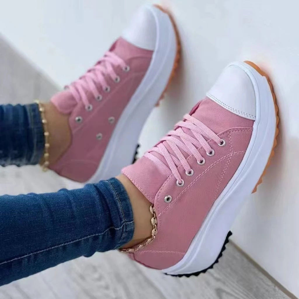Color Blocking Pattern Convas Sneaker