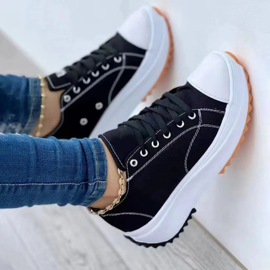 Color Blocking Pattern Convas Sneaker