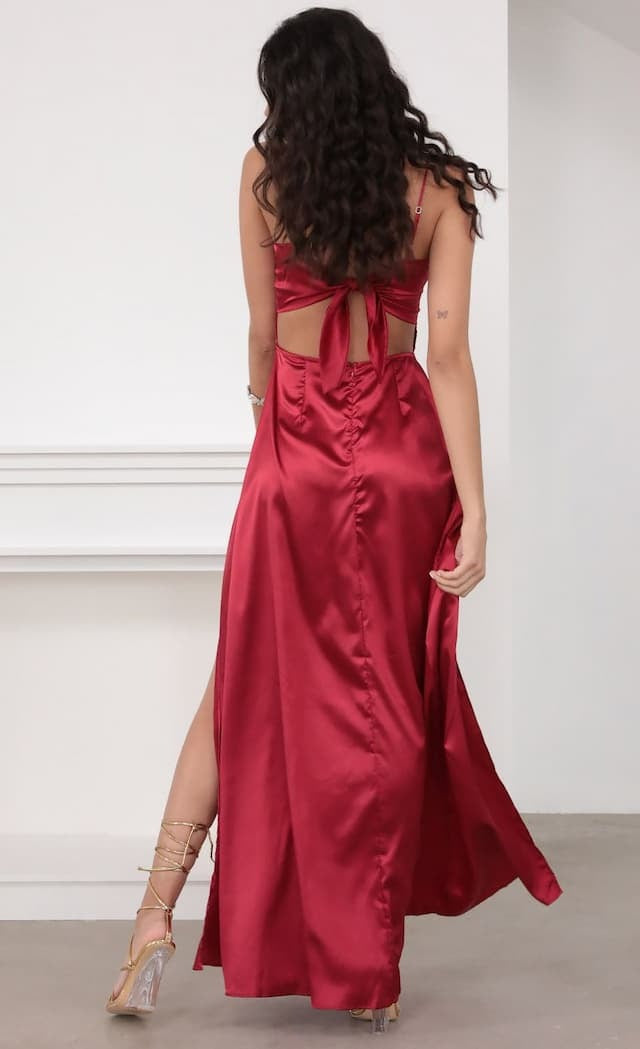 Slit Backless Slimming Suspender Long Dress