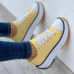 Color Blocking Pattern Convas Sneaker
