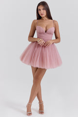Mesh stitching suspender princess tutu dress