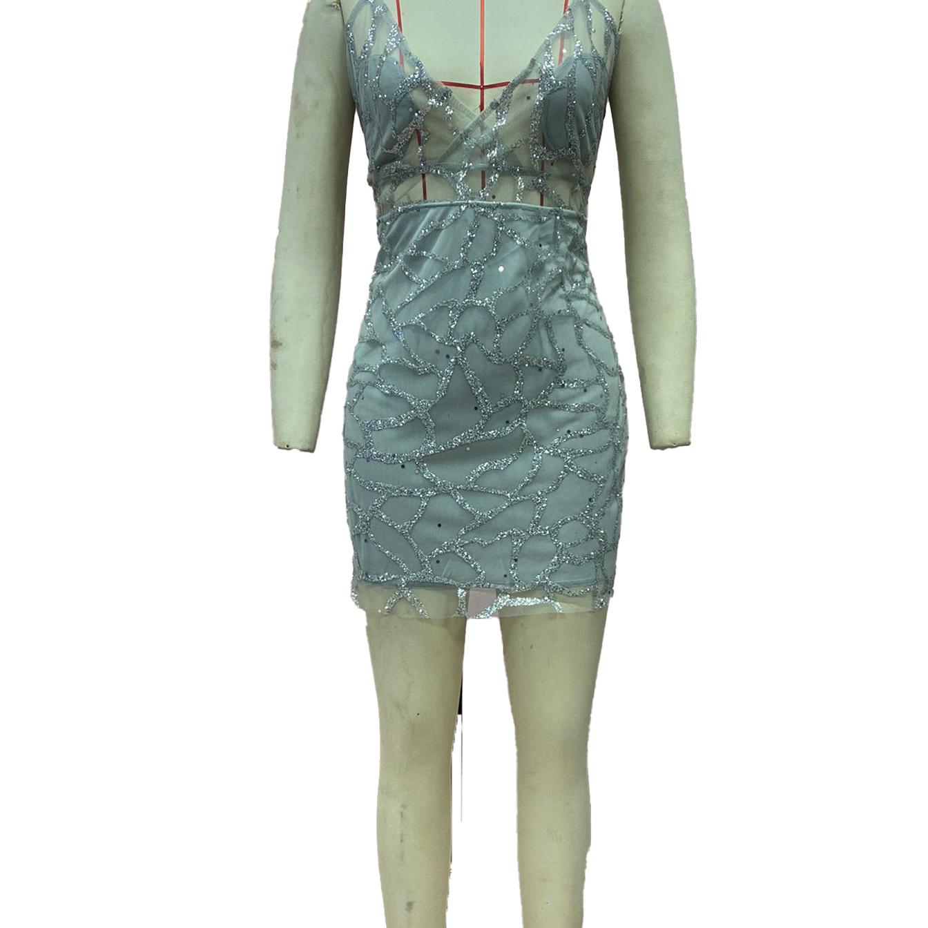 V-Neck Sleeveless Halter Backless Dress