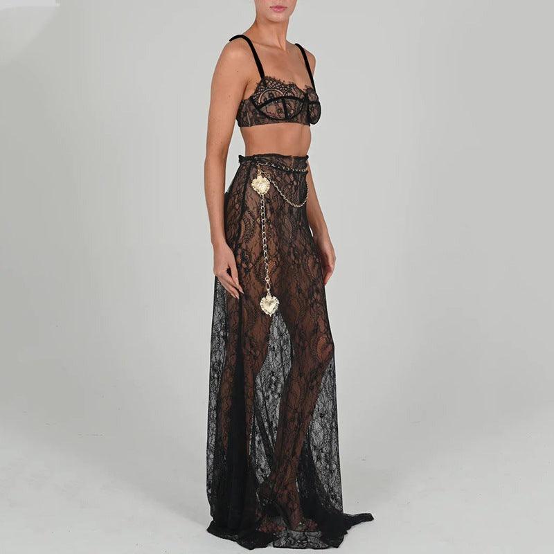 Evening Class Lace Maxi Skirt Set