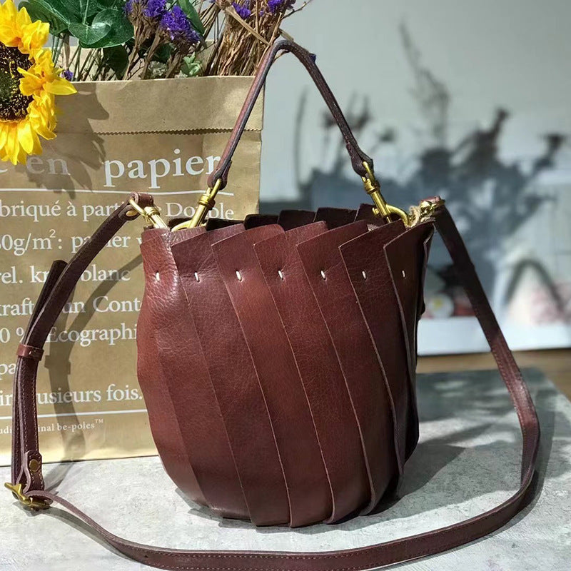 Green Patchwork Calf Leather Messenger Bag
