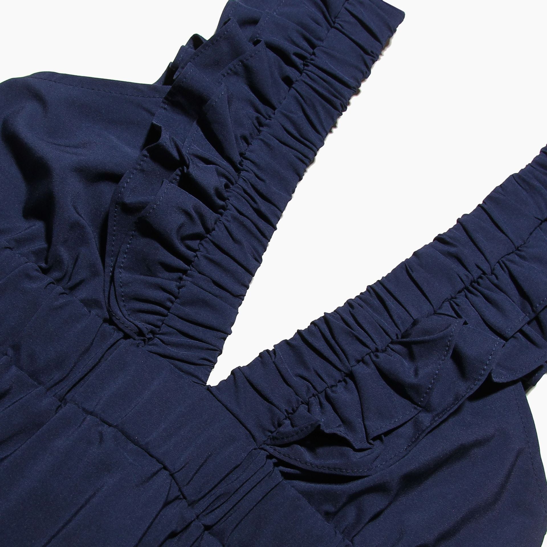 Ruffled Deep V Fitted Backless Dress